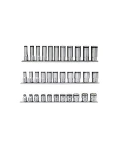 KKNRS350-3 image(0) - Ko-ken USA 3/8" Nut Grip Bundle with Short, Semi-Deep, and Deep 11 piece Socket Sets