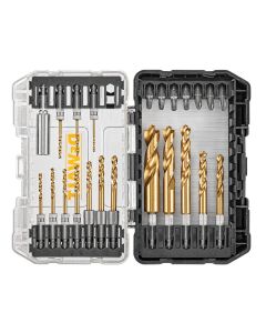 DWTDD5165 image(0) - DEWALT IMPACT READY 23Pc Hex Titanium Nitride Coating Drill Bits Set