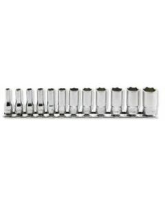 KKNRS2300X-12 image(0) - Ko-ken USA RS2300X/12 1/4 Sq. Dr. Socket set  4-14mm 6 point   12 pieces