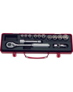 KKN4222M image(0) - Ko-ken USA 4222M 1/2 Sq. Dr. 13 Piece 12-Point Metric Socket set  10-24mm