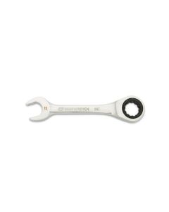 KDT86842 image(0) - GEARWRENCH 12mm 90-Tooth 12 Point Stubby Combination Ratcheting Wrench