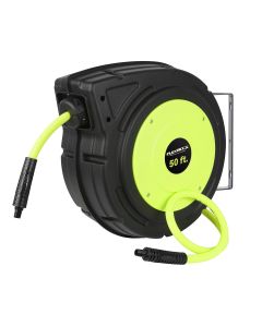 LEGL8250FZ image(0) - Legacy Manufacturing Flexzilla Enclosed Plastic Retractable Air Hose Reel, 3/8" x 50'