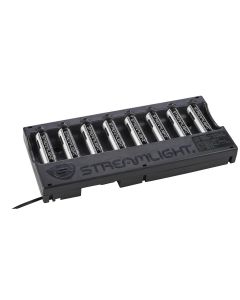 STL20224 image(0) - Streamlight 8-Unit SL-B26 Bank Charger - 120V/100V AC - Includes (8) SL-B26 Batteries - Black