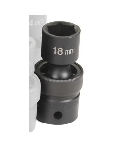 GRE2018UM image(0) - Grey Pneumatic 1/2" Drive x 18mm Standard Universal Socket