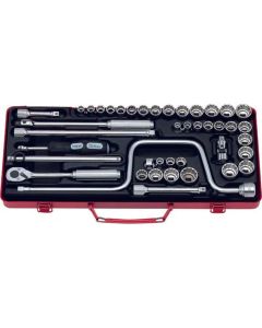 KKN3201AMW image(0) - Ko-ken USA 3201AMW 3/8 Sq. Dr. Socket set   12 point   42 pieces