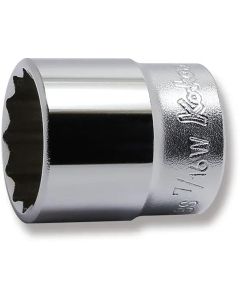 KKN3405W-7-16 image(0) - Ko-ken USA 3405W-7/16 3/8 Square Drive Socket Whitworth 7/16 12 Point Length 32 mm