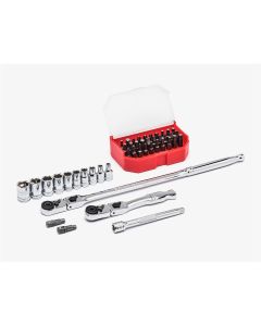 KDT81032 image(0) - GEARWRENCH 45 Piece 1/4 Inch Drive 6 Point Standard Metric Slim Head Mechanics Tool Set