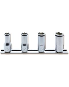 KKNRS3350X-4 image(0) - Ko-ken USA 3/8 Sq. Dr. Semi-Deep NUT GRIP Socket Set, 8mm-14mm - 4 pieces