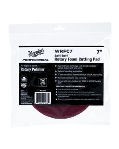 MEGWRFC7 image(0) - Meguiar's Automotive Soft Buff Rotary Foam Cutting Pad, 7 in.