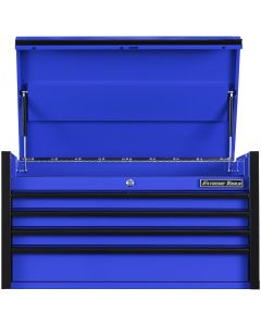 EXTDX412504CHBLBK image(0) - Extreme Tools DX Series 41in. W X 25in. D 4 Drawer Top Chest, 100 lbs Slides, Blue with Black Drawer Pulls