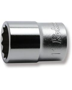 KKN2405M-11 image(0) - Ko-ken USA 2405M-11 1/4 Square Drive Socket 11 mm 12 Point Length 22 mm