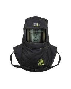 OBRTCG140B-C image(0) - OBERON Hood with Hard Cap - Arc Flash - 140 Cal TCG - Color: Black - Window: True Color Grey (TCG)