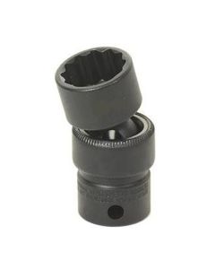 GRE1112U image(0) - Grey Pneumatic 3/8" Drive x 3/8" Standard Universal- 12 Point Socket - Black