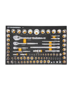KDT86529 image(0) - GEARWRENCH 83 Piece 1/4", 3/8", & 1/2" 90-Tooth SAE/Metric Mechanics Tool Set with Foam Storage Tray