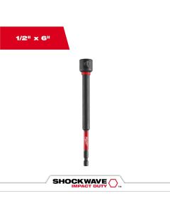 MLW49-66-4687 image(0) - Milwaukee Tool SHOCKWAVE Impact Duty 1/2 Inch x 6 Inch Magnetic Nut Driver Bulk 10