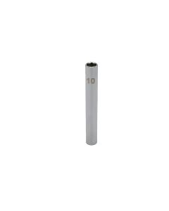VIMEDM410 image(0) - VIM Tools 10 mm Extra Deep Metric Socket, 1/4 Inch Square Drive, Chrome