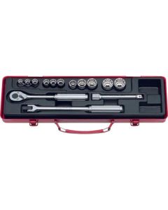 KKN3220M image(0) - Ko-ken USA 3220M 3/8 Sq. Dr. 14 Piece 12-Point Metric Socket Set 8-22mm