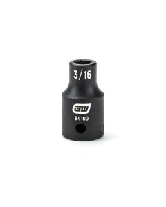 KDT84100 image(0) - GEARWRENCH 1/4 Inch Drive 6 Point Standard Impact SAE Socket 3/16 Inch