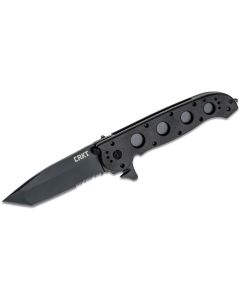 CRKM16-14ZLEK image(0) - CRKT (Columbia River Knife) M16-14ZLEK AUS 8 Titanium Nitride Triple Point Serrationswith Blade Folding Knife with Liner Lock Glass-Reinforced Nylon Handle - Black