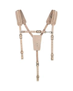 KLE5413 image(0) - Klein Tools Soft Leather Work Belt Suspenders