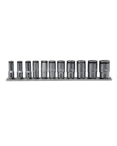 KKNRS2350X-11 image(0) - Ko-ken USA Special 1/4 Sq. Dr. Semi-Deep NUT GRIP Socket Set 5-14mm - 11 pieces