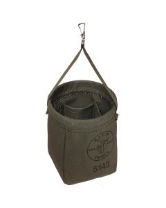 Klein Tools Canvas Bucket, 15 Interior Pocket Aerial Oval Bucket