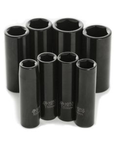 WLMM595DB image(0) - Wilmar Corp. / Performance Tool 8 Piece 3/8" Drive Met DW Impact Socket Set