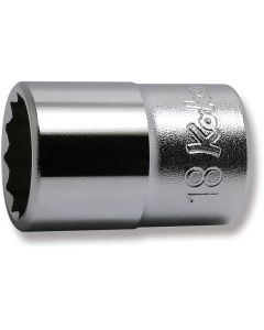 KKN4405M-18 image(0) - Ko-ken USA 4405M-18 1/2 Square Drive Socket 18 mm 12 Point Length 37 mm