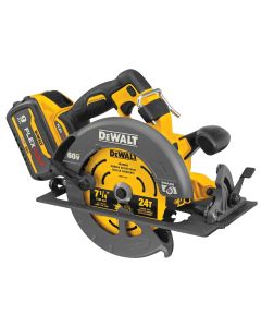 DWTDCS578X2 image(0) - DEWALT 60V MAX* Brushless Cordless 7-1/4 in. Circular Saw with Electronic Brake Kit with (2) Batteries