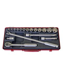 KKN4289M image(0) - Ko-ken USA 4289M 1/2 Sq. Dr. 18 Piece 12-Point Metric Socket set  8-32mm