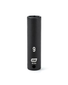 KDT84144 image(0) - GEARWRENCH 1/4 Inch Drive 6 Point Deep Impact Metric Socket 9mm