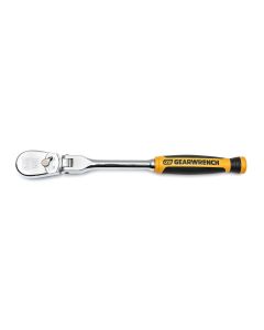 KDT81009T image(0) - GEARWRENCH 1/4 Inch Drive 90-Tooth Dual Material Flex Head Teardrop Ratchet 8 Inch