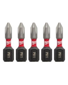 MLW48-32-4661 image(1) - Milwaukee Tool SHOCKWAVE Impact Phillips #1 Insert Bits (5 Pk)