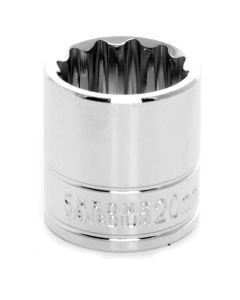 WLMW38820 image(1) - Wilmar Corp. / Performance Tool 3/8" Drive 20mm 12pt Socket