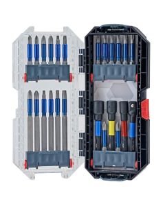 WIH76821 image(0) - Wiha Tools 24 Piece GoStack TerminatorBlue Impact Bit Set with Nut Setters and Adapter
