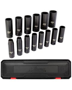 Milton Industries 14pcs 1/2 Dr. SAE 3/8" &hyphen; 1-1/8" Deep Socket Set