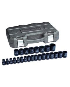 KDT84933N image(0) - GearWrench 25 Piece 1/2 Inch Drive 6 Point Standard Impact Metric Socket Set