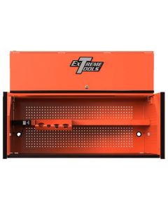 EXTRX552501HCORBK image(0) - Extreme Tools Extreme Tools RX Series Professional 55"W x 25"D Extreme Power Workstation® Hutch Orange, Black Drawer Pulls