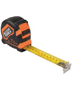 KLE9375 image(0) - Klein Tools Tape Measure, 7.5-Meter Magnetic Double-Hook