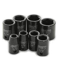 WLMM588DB image(0) - Wilmar Corp. / Performance Tool 8 Piece 3/8" Drive SAE Impact Socket Set