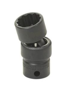 GRE1108UM image(0) - Grey Pneumatic 3/8" Drive x 8mm Standard Universal - 12 Point Socket - Black