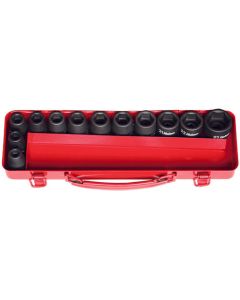 KKN14242M image(0) - Ko-ken USA 14242M 1/2 Sq. Dr. 12 Piece Impact 6 point Socket Set  10-27mm