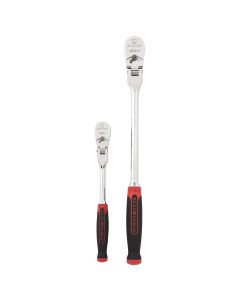 KDT81204XP image(0) - GearWrench 2 Piece 1/4 Inch and 3/8 Inch Drive 120XP Dual Material Flex Handle Teardrop Ratchet Set