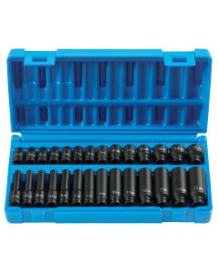 GRE9728M image(0) - Grey Pneumatic 1/4" Drive 28 Piece Standard & Deep Length Metric Master Set