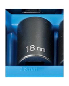 GRE2118M image(0) - Grey Pneumatic 1/2" Drive x 18mm Standard - 12 Point Socket