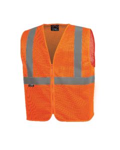 SRWV1025050U-M image(0) - Pioneer Pioneer - Mesh Safety Vest No Pockets - Hi-Vis Orange - Size Medium