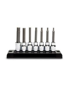 KDT82529 image(0) - GEARWRENCH 7 Piece 3/8 Inch Drive Mid Length Hex Bit SAE Socket Set
