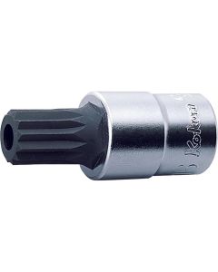 KKN4020-60-MH16 image(0) - Ko-ken USA 4020.60-MH16 1/2 Square Drive Bit Socket XZN MH16 Triple Square Length 60 mm with Hole