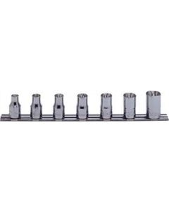 KKNRS4425-7 image(0) - Ko-ken USA RS4425/7 7 piece 1/2 Sq. Dr. TORX&reg; Socket set  E10-E24