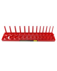 KTI72472 image(0) - K Tool International Socket Holder 3/8 Inch Drive SAE Red
